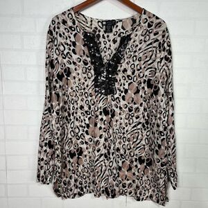 Carole Little Womens Tunic Top Size 2X Linen Blend